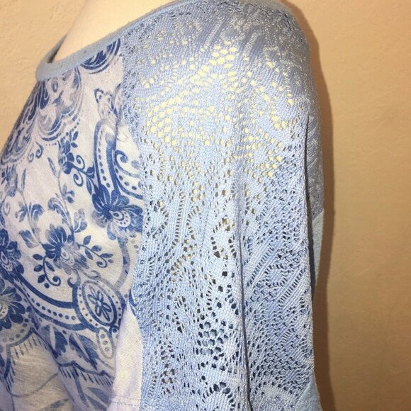 FADED Glory BOHO blue tunic top SZ XL - Picture 4 of 6